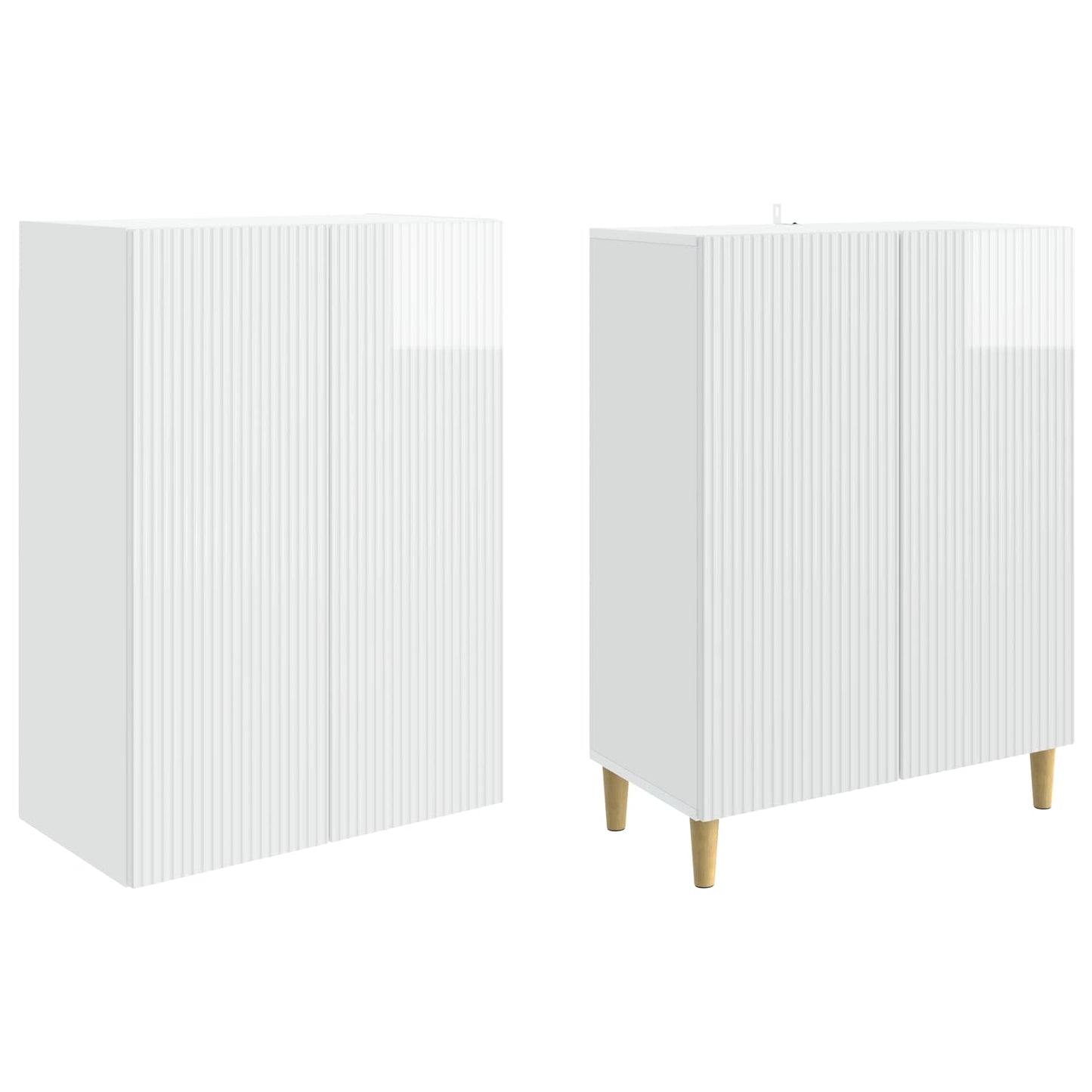 vidaXL Cabinet Set 2 pcs High Gloss White Engineered Wood