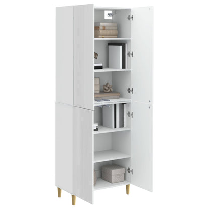 vidaXL Cabinet Set 2 pcs High Gloss White Engineered Wood