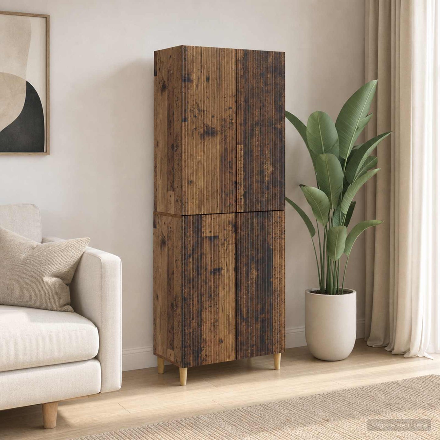 vidaXL Cabinet Set 2 pcs Old Wood Engineered Wood
