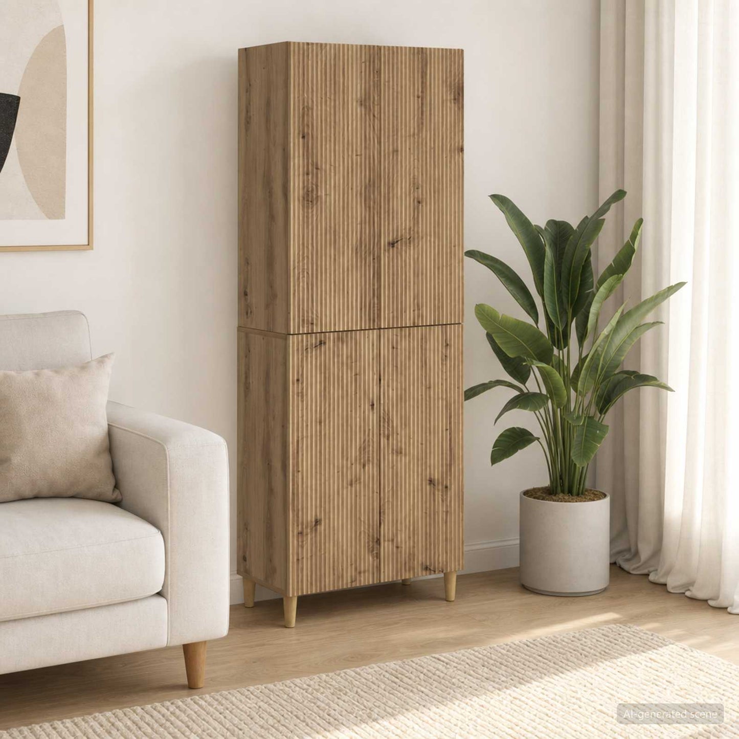 vidaXL Cabinet Set 2 pcs Artisan Oak Engineered Wood