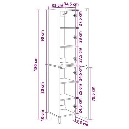 vidaXL Cabinet Set 2 pcs Old Wood Engineered Wood