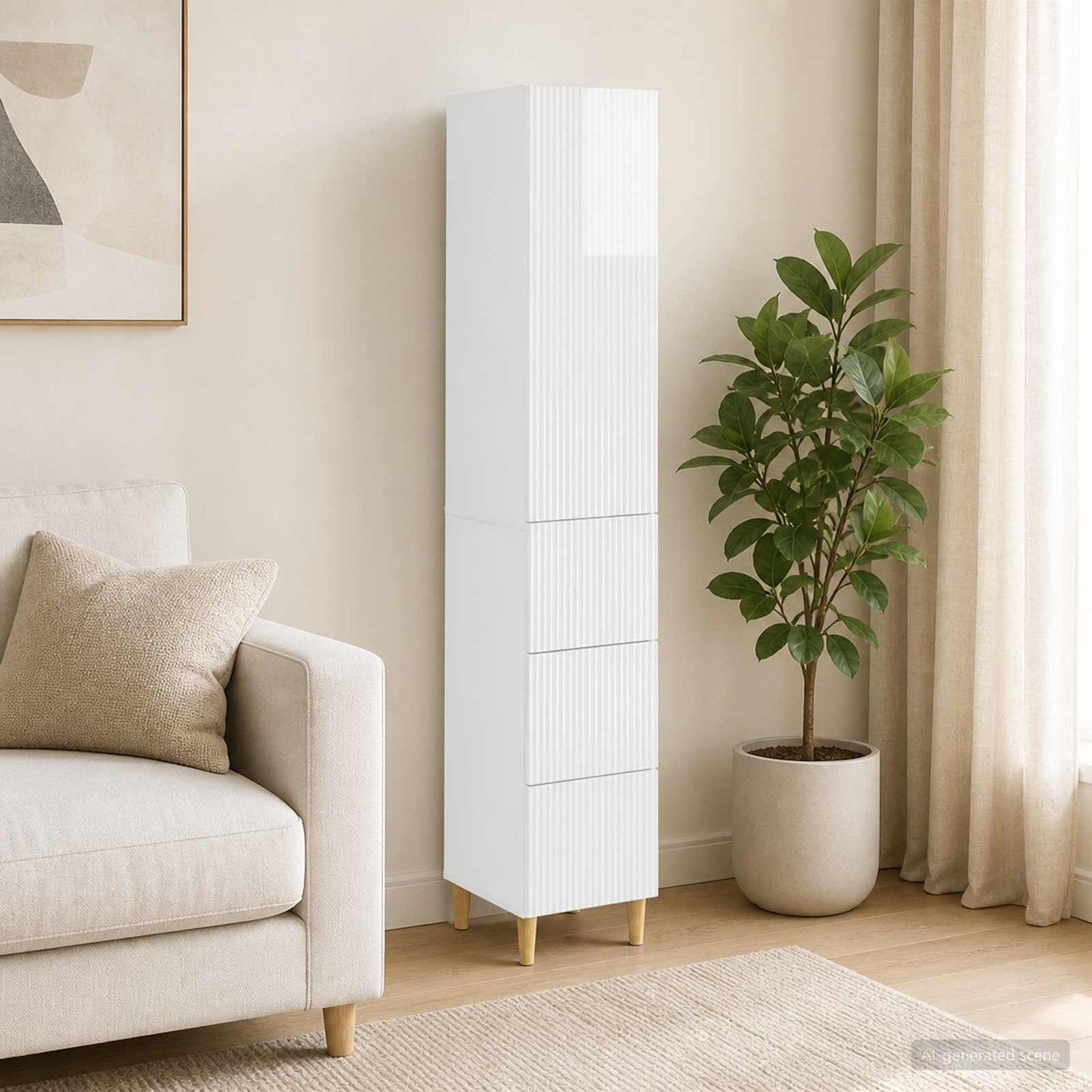 vidaXL Cabinet Set 2 pcs High Gloss White Engineered Wood