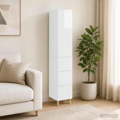 vidaXL Cabinet Set 2 pcs High Gloss White Engineered Wood
