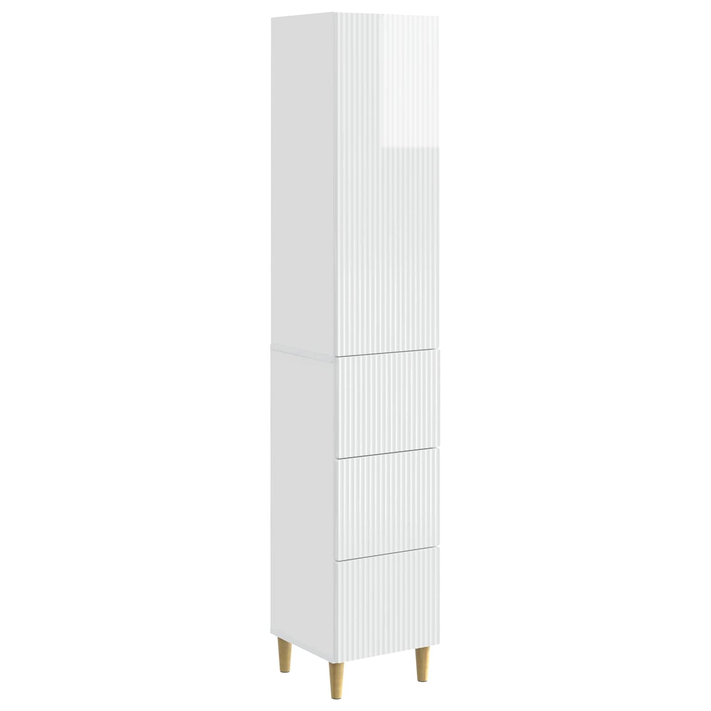 vidaXL Cabinet Set 2 pcs High Gloss White Engineered Wood