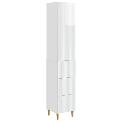 vidaXL Cabinet Set 2 pcs High Gloss White Engineered Wood