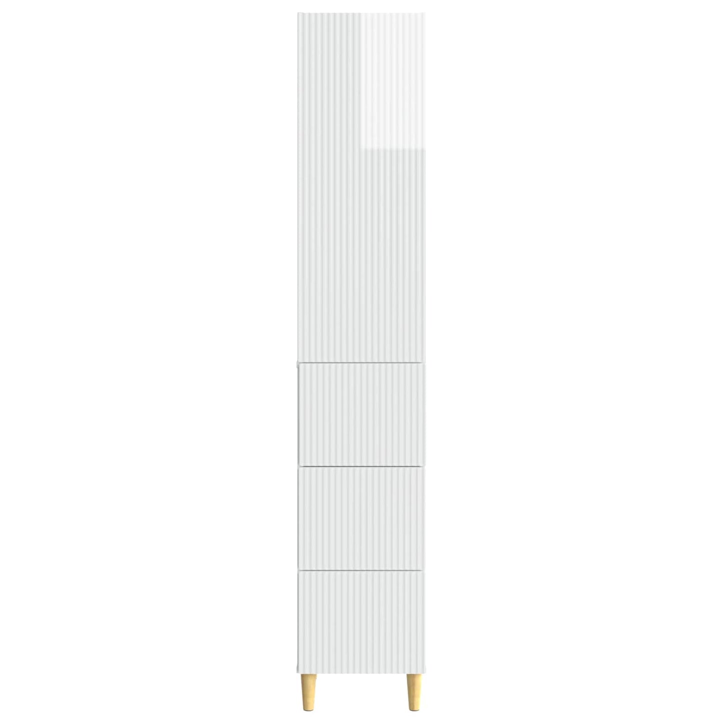 vidaXL Cabinet Set 2 pcs High Gloss White Engineered Wood
