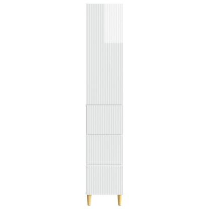 vidaXL Cabinet Set 2 pcs High Gloss White Engineered Wood