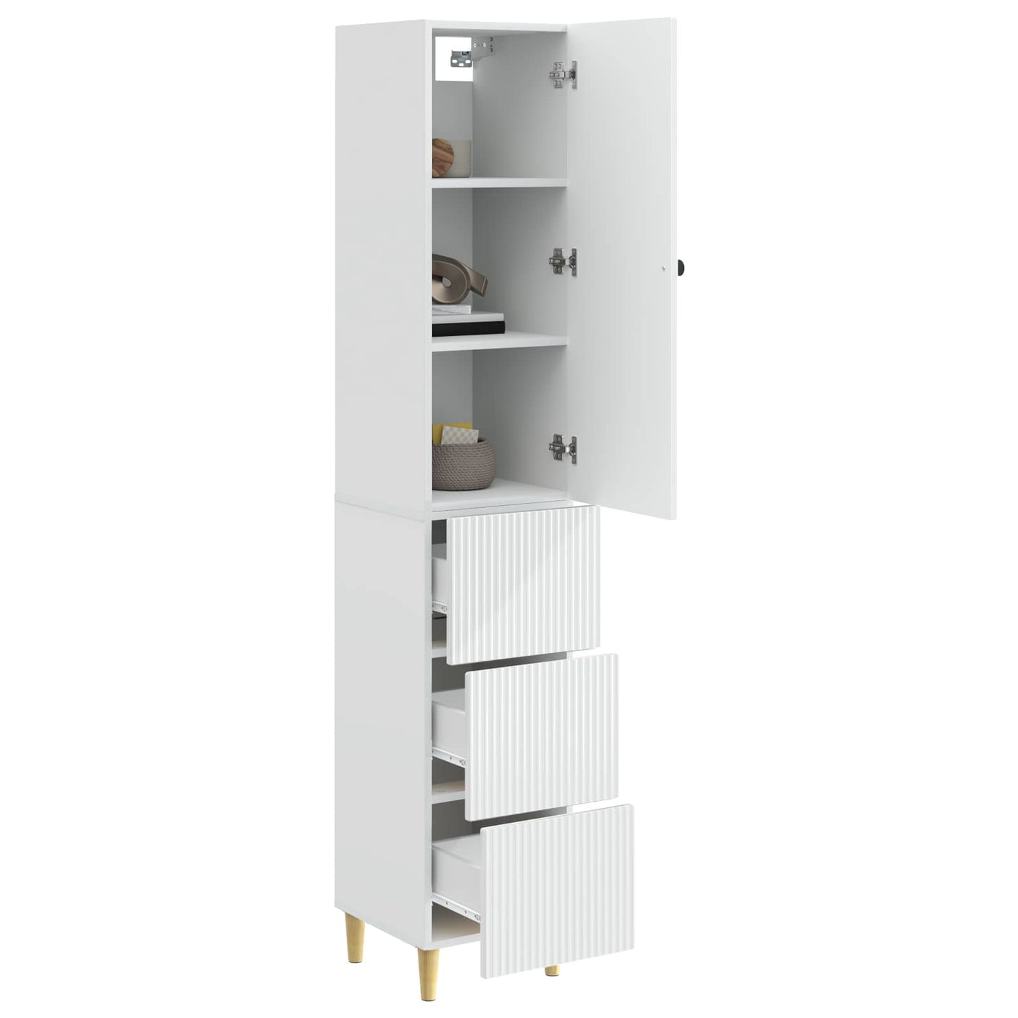 vidaXL Cabinet Set 2 pcs High Gloss White Engineered Wood