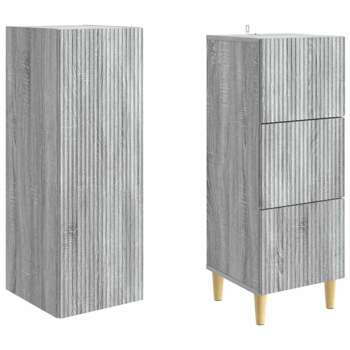 vidaXL Cabinet Set 2 pcs Grey Sonoma Engineered Wood