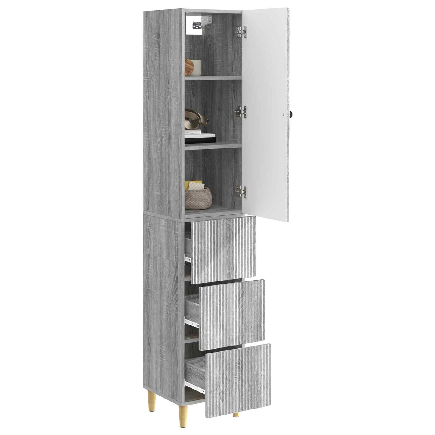 vidaXL Cabinet Set 2 pcs Grey Sonoma Engineered Wood