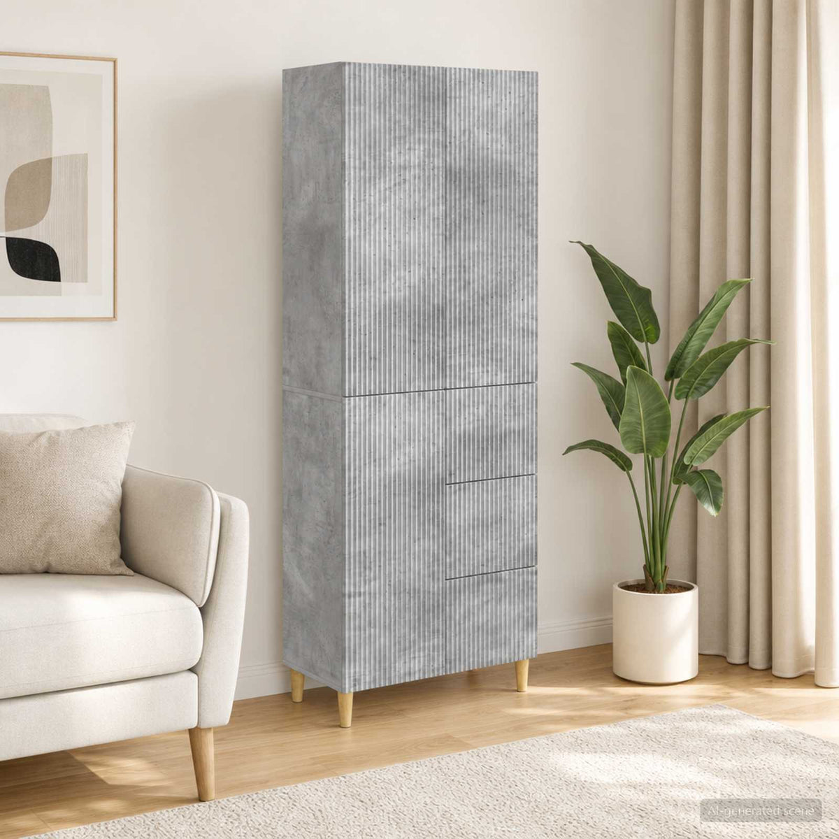vidaXL Cabinet Set 2 pcs Concrete Grey Engineered Wood