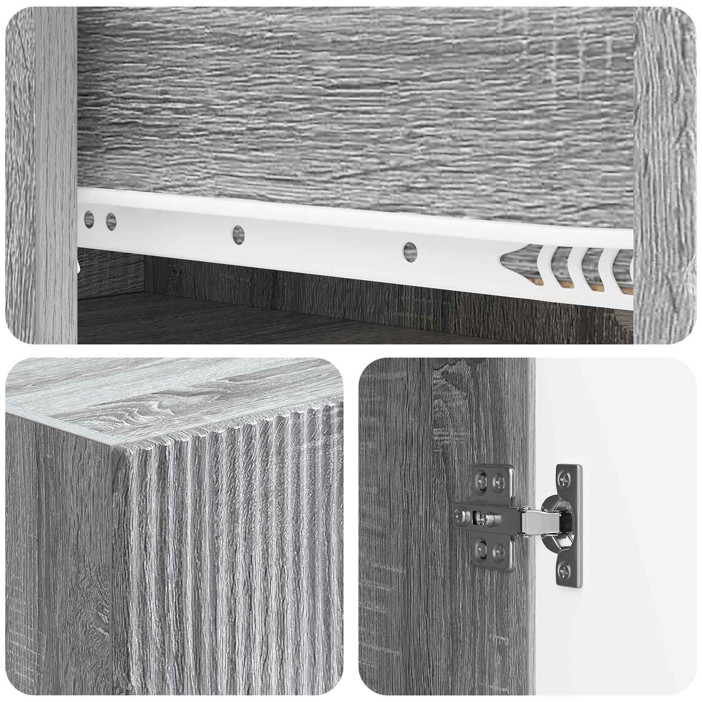 vidaXL Cabinet Set 2 pcs Grey Sonoma Engineered Wood
