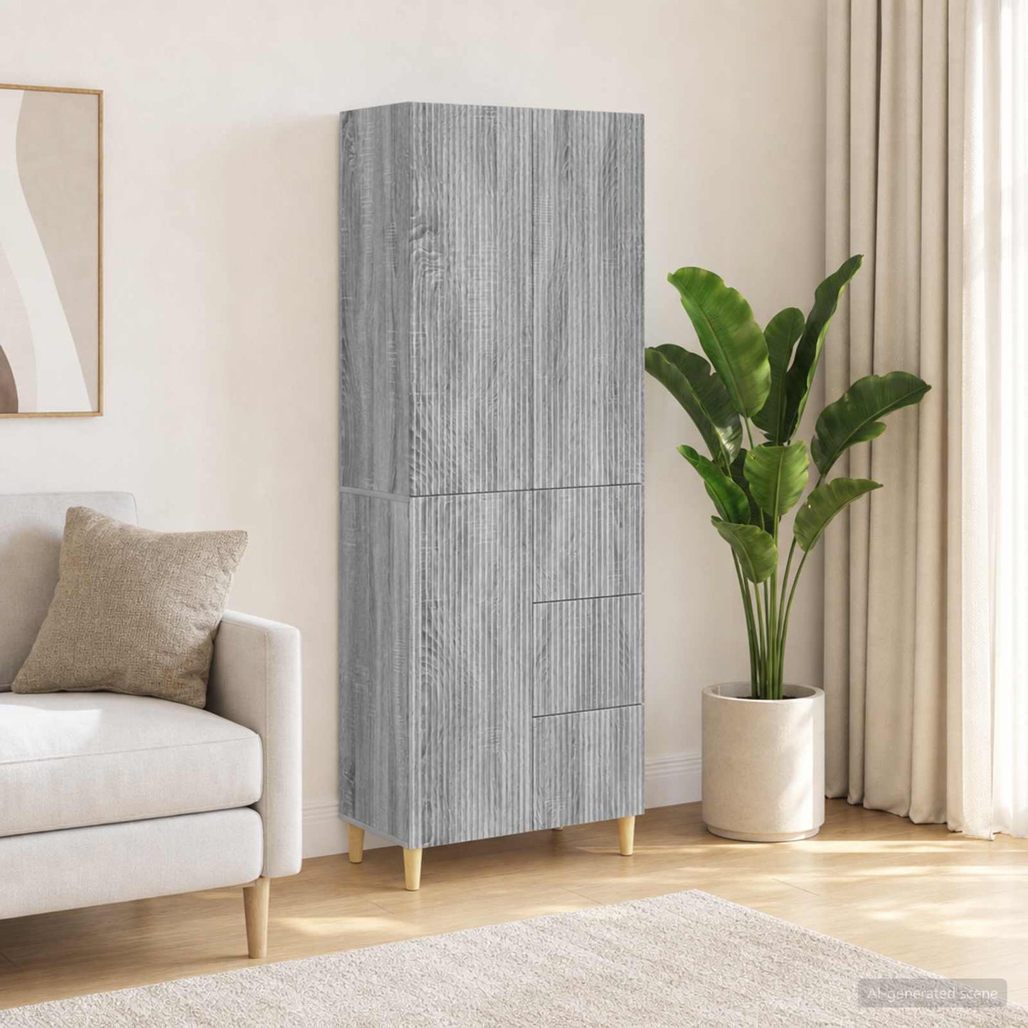 vidaXL Cabinet Set 2 pcs Grey Sonoma Engineered Wood