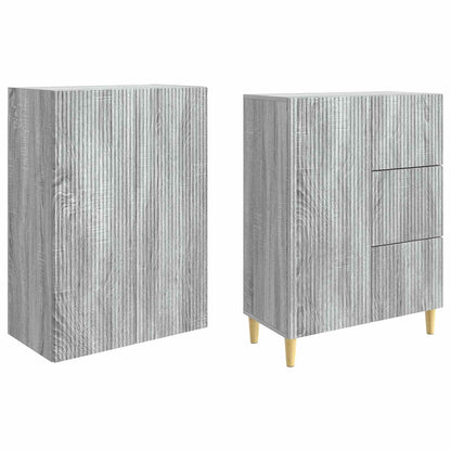 vidaXL Cabinet Set 2 pcs Grey Sonoma Engineered Wood