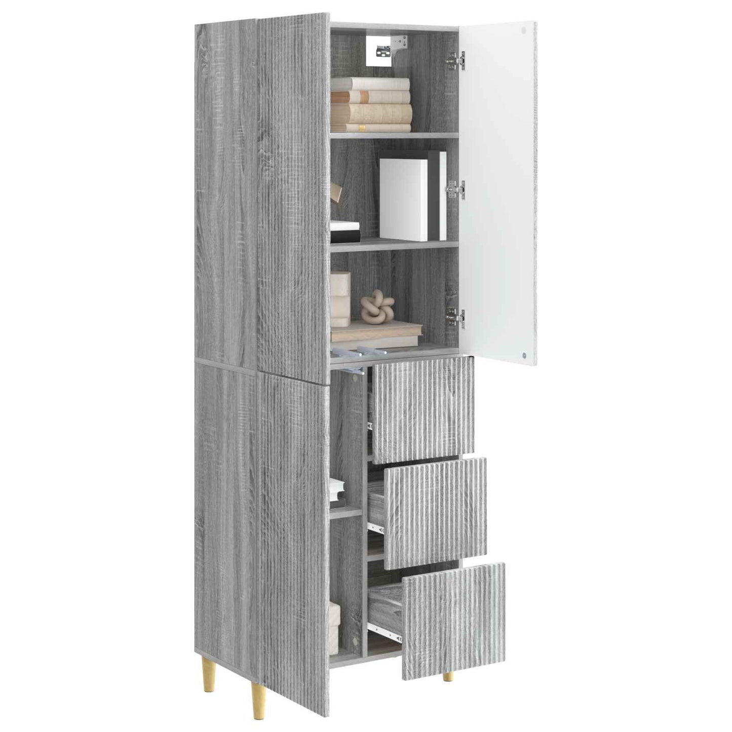 vidaXL Cabinet Set 2 pcs Grey Sonoma Engineered Wood