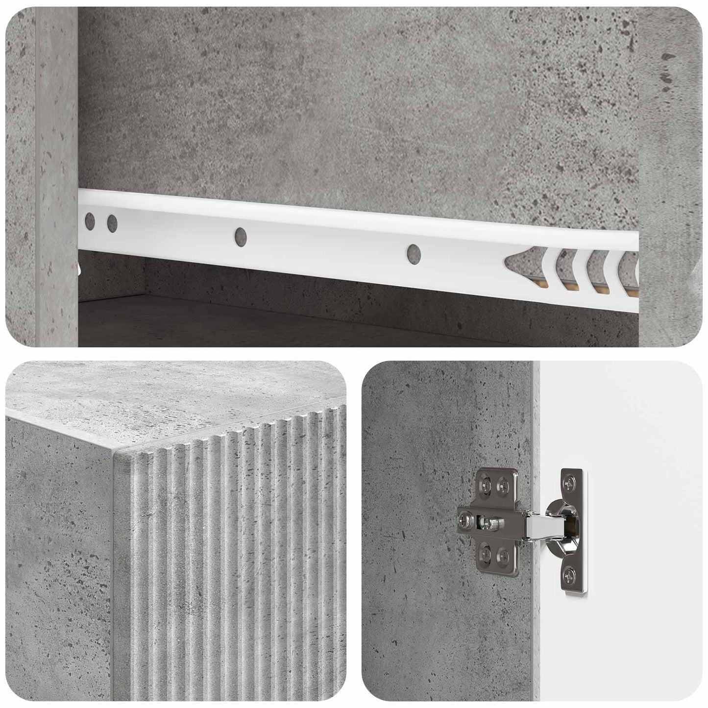 vidaXL Cabinet Set 2 pcs Concrete Grey Engineered Wood
