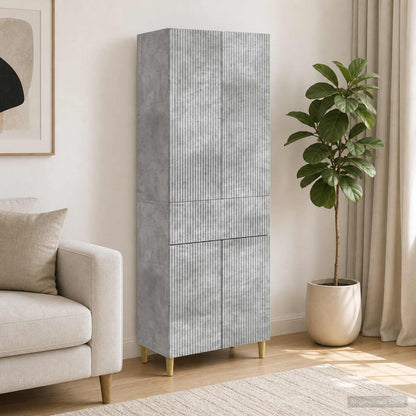 vidaXL Cabinet Set 2 pcs Concrete Grey Engineered Wood