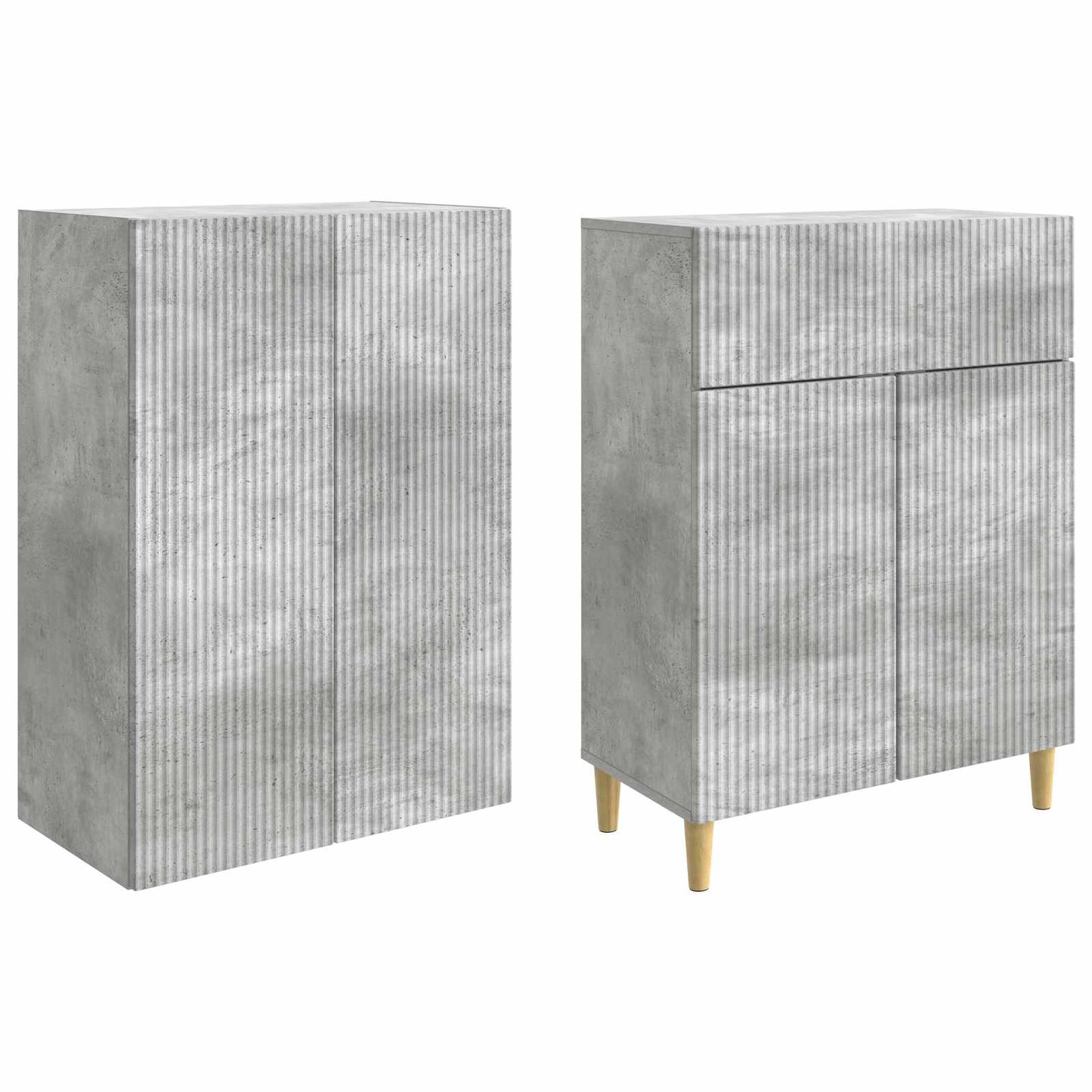 vidaXL Cabinet Set 2 pcs Concrete Grey Engineered Wood