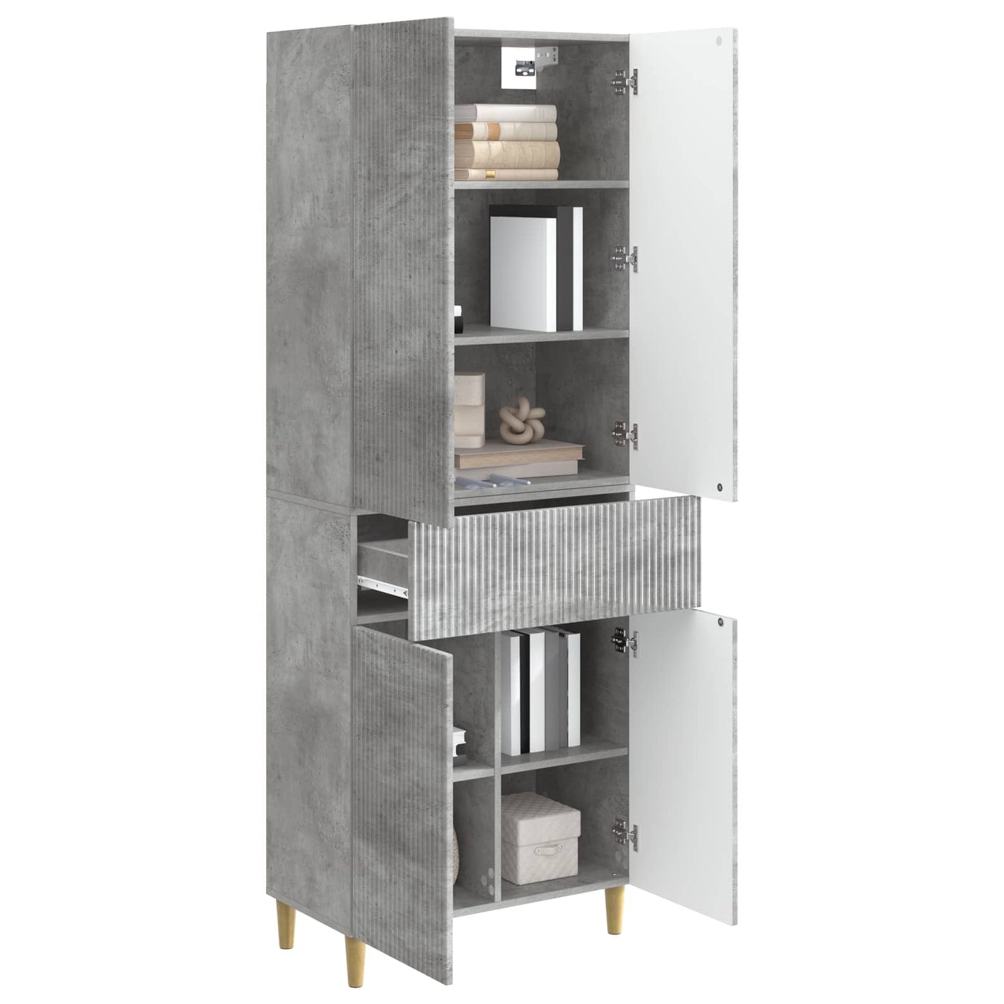 vidaXL Cabinet Set 2 pcs Concrete Grey Engineered Wood