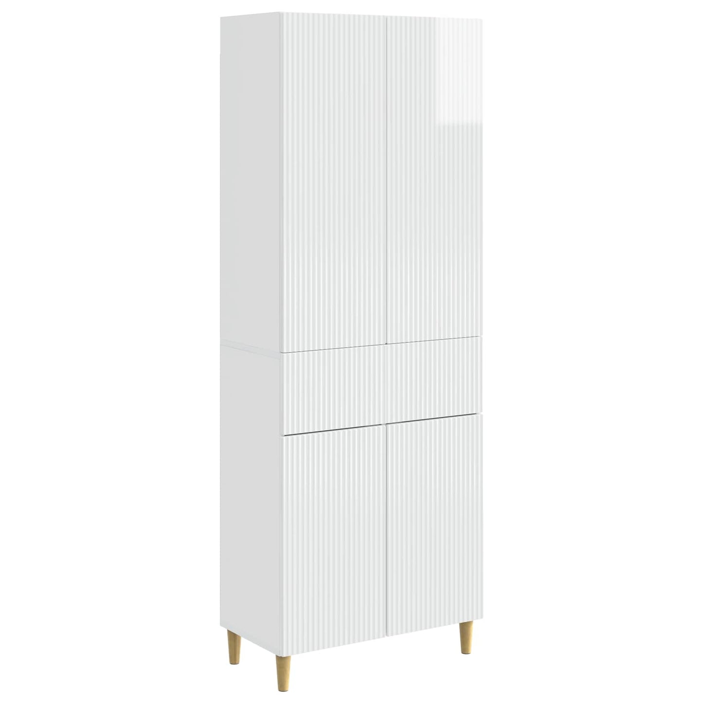 vidaXL Cabinet Set 2 pcs High Gloss White Engineered Wood