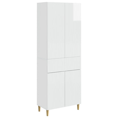 vidaXL Cabinet Set 2 pcs High Gloss White Engineered Wood