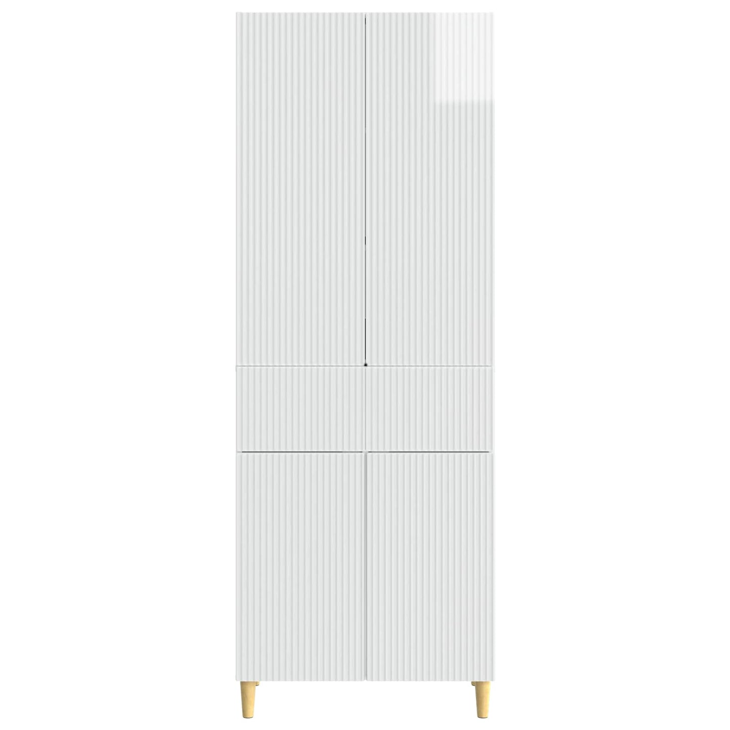 vidaXL Cabinet Set 2 pcs High Gloss White Engineered Wood
