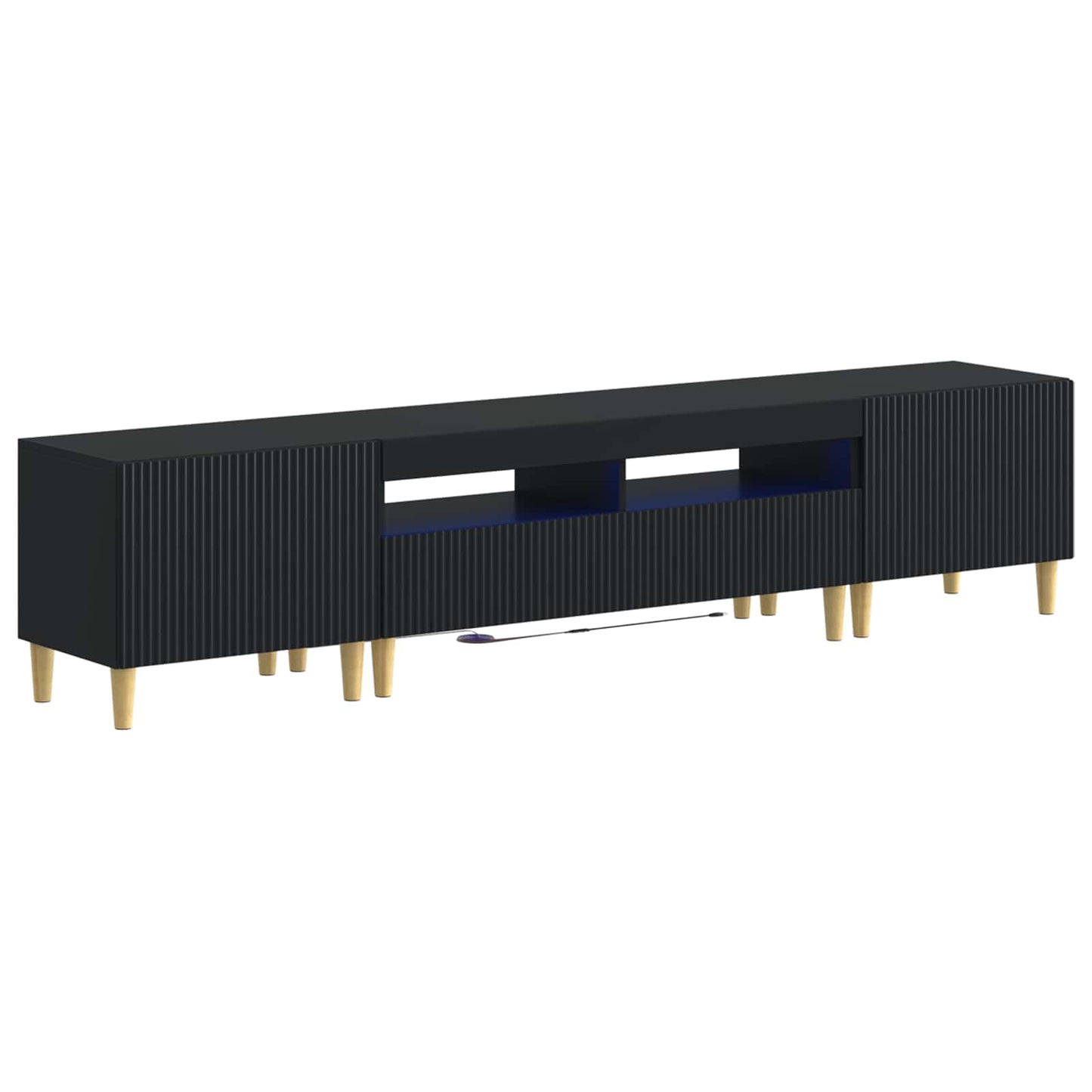 vidaXL 5 Piece LED TV Cabinet ARNHEM Black Engineered Wood