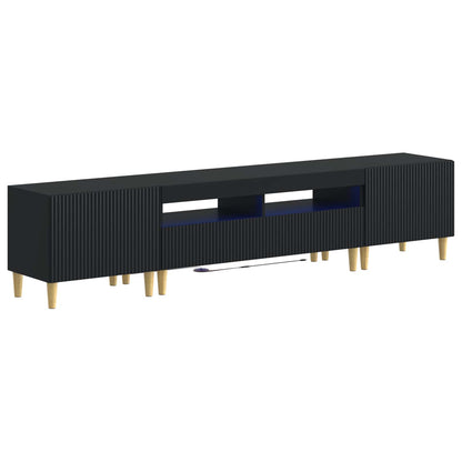 vidaXL 5 Piece LED TV Cabinet ARNHEM Black Engineered Wood