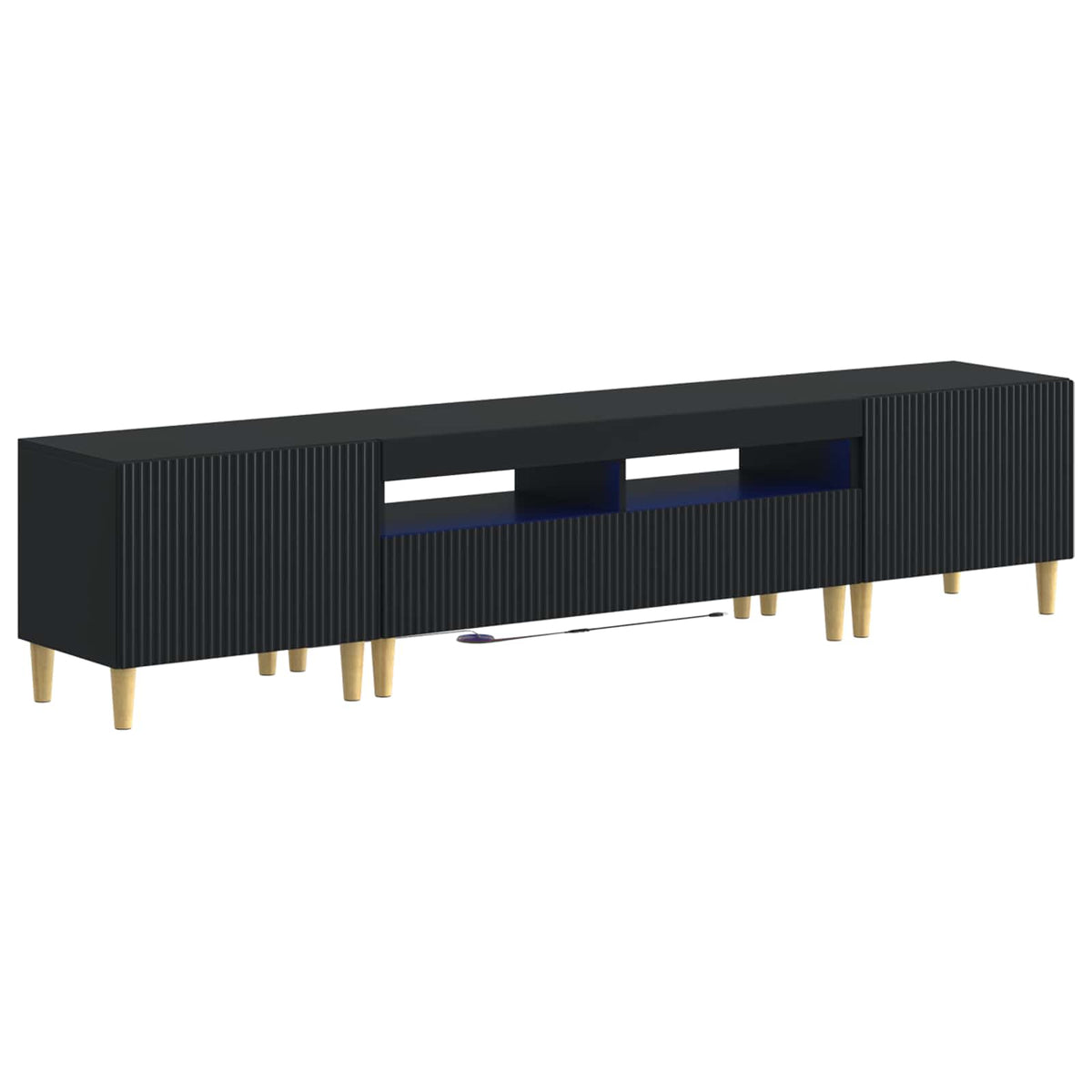 vidaXL 3 Piece LED TV Cabinet ARNHEM 3 pcs Black Engineered Wood