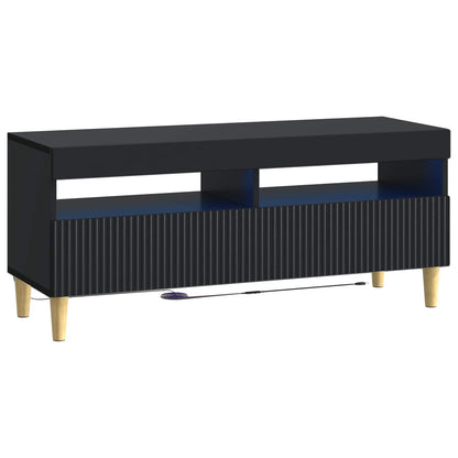 vidaXL 5 Piece LED TV Cabinet ARNHEM Black Engineered Wood