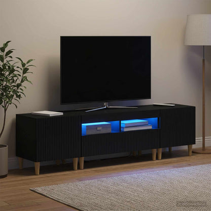 vidaXL 3 Piece LED TV Cabinet ARNHEM 3 pcs Black Engineered Wood