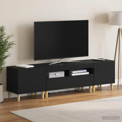 vidaXL 3 Piece LED TV Cabinet ARNHEM 3 pcs Black Engineered Wood