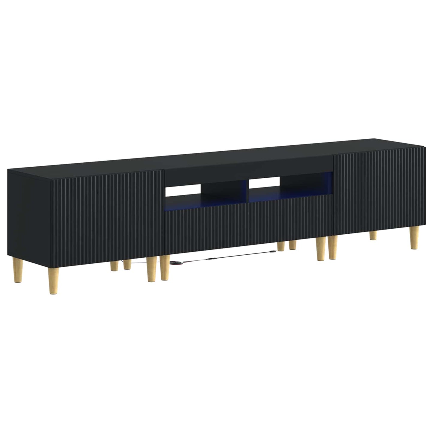 vidaXL 5 Piece LED TV Cabinet Black Engineered Wood