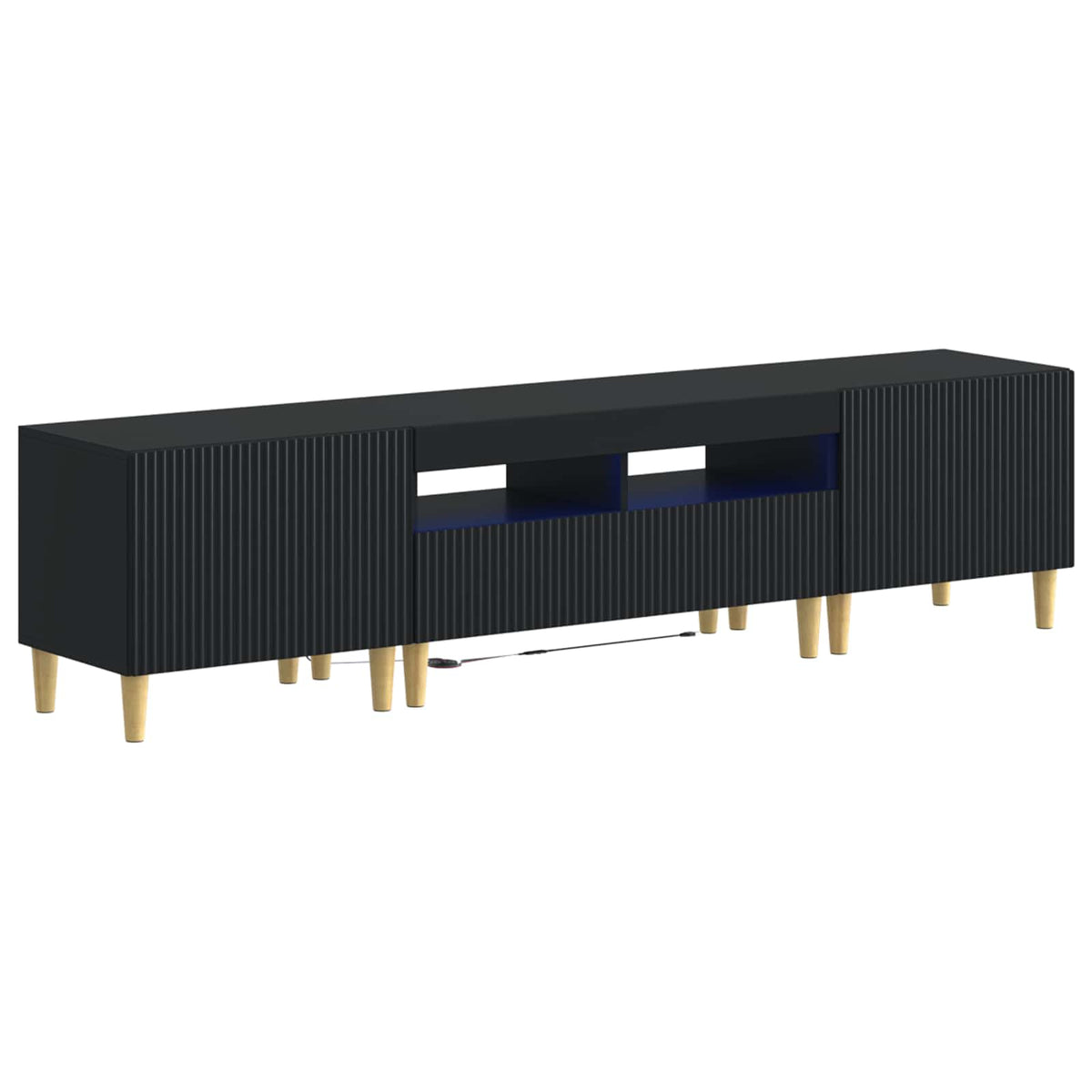vidaXL 3 Piece LED TV Cabinet ARNHEM 3 pcs Black Engineered Wood