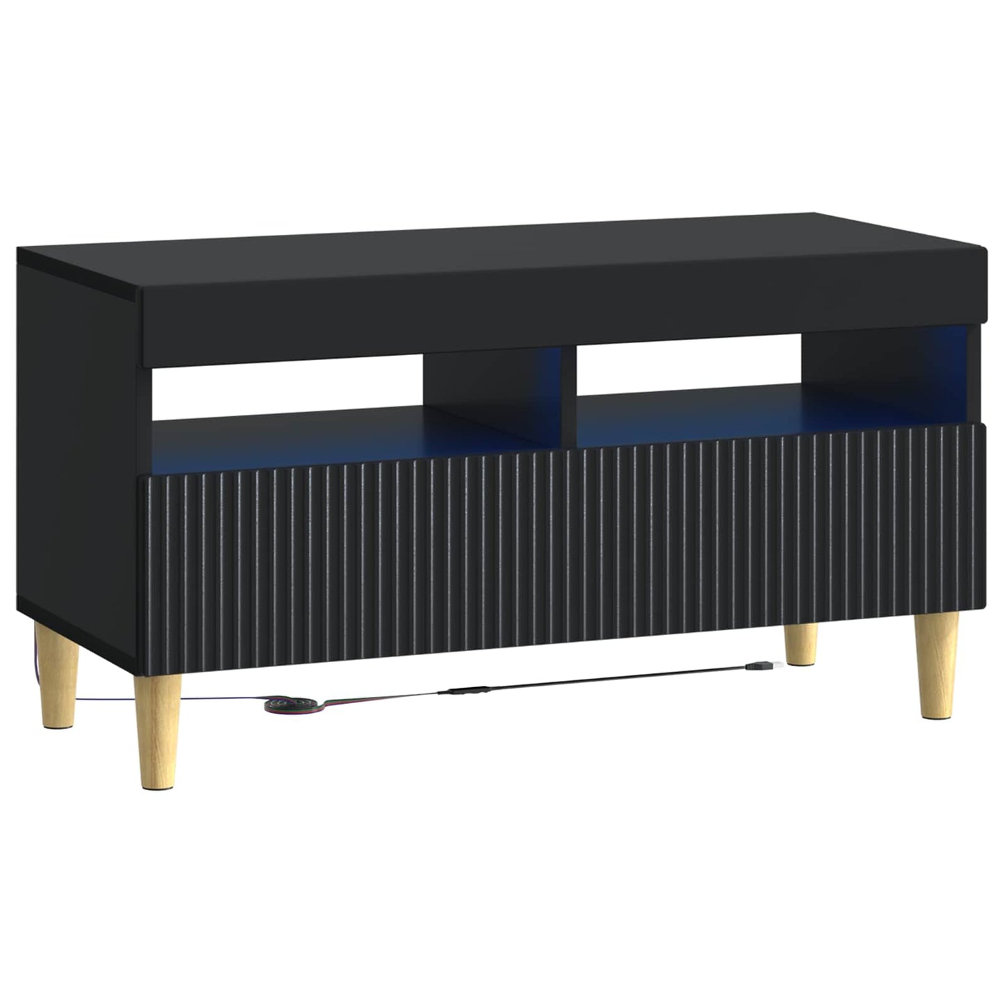 vidaXL 5 Piece LED TV Cabinet Black Engineered Wood