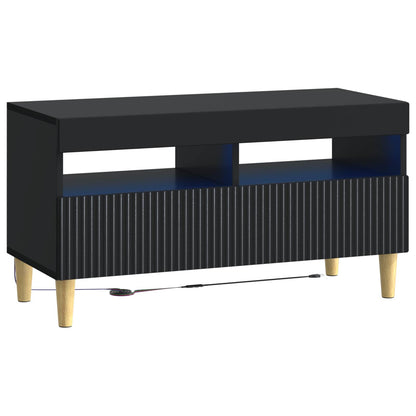 vidaXL 5 Piece LED TV Cabinet Black Engineered Wood