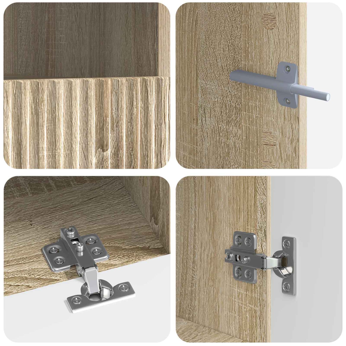 vidaXL 5 Piece LED TV Cabinet Sonoma Oak Engineered Wood