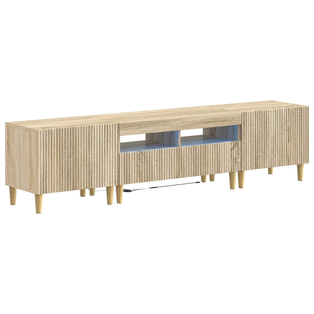 vidaXL 3 Piece LED TV Cabinet ARNHEM 3 pcs Sonoma Oak Engineered Wood