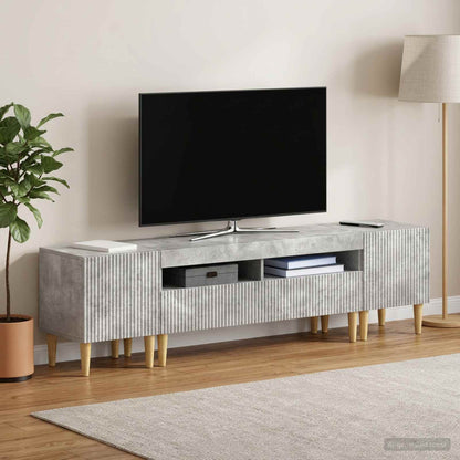 vidaXL 3 Piece LED TV Cabinet ARNHEM 3 pcs Concrete Grey