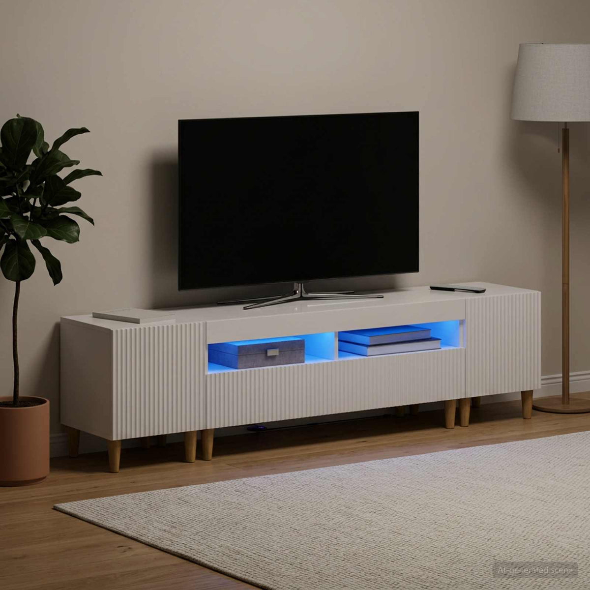 vidaXL 3 Piece LED TV Cabinet ARNHEM 3 pcs High Gloss White