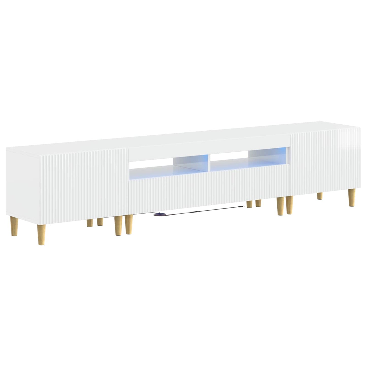 vidaXL 5 Piece LED TV Cabinet High Gloss White Engineered Wood