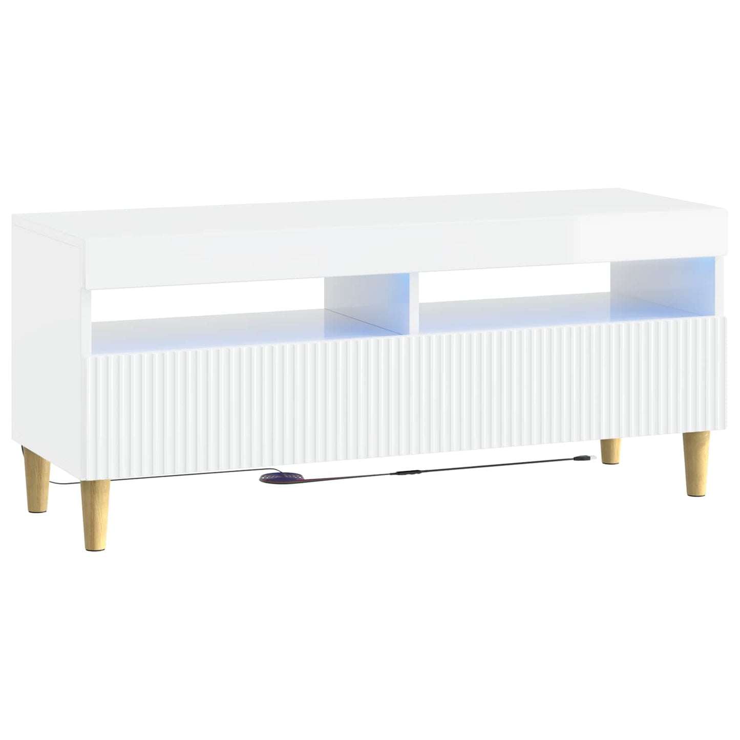 vidaXL 5 Piece LED TV Cabinet High Gloss White Engineered Wood