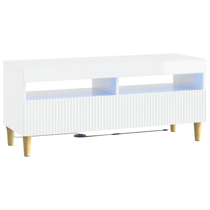 vidaXL 5 Piece LED TV Cabinet High Gloss White Engineered Wood