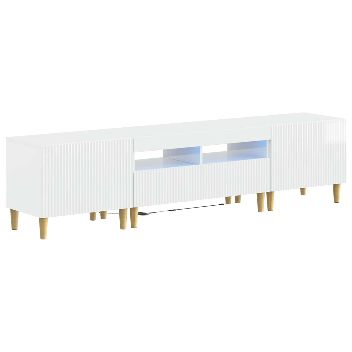 vidaXL 5 Piece LED TV Cabinet High Gloss White Engineered Wood