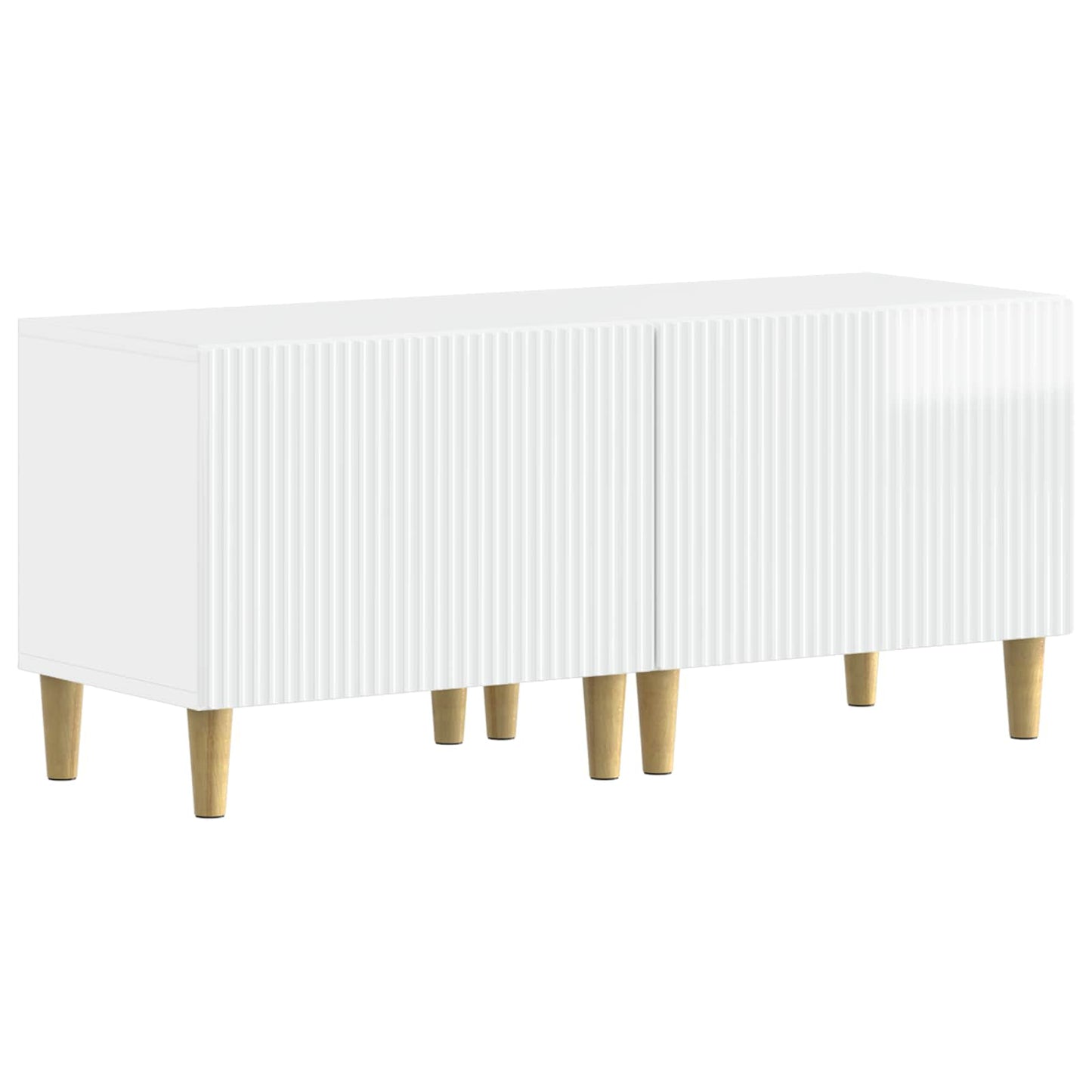 vidaXL 5 Piece LED TV Cabinet High Gloss White Engineered Wood