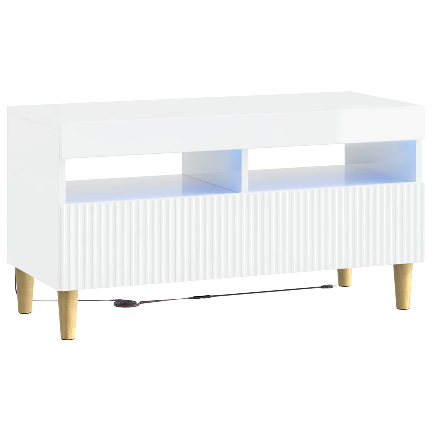 vidaXL 5 Piece LED TV Cabinet High Gloss White Engineered Wood