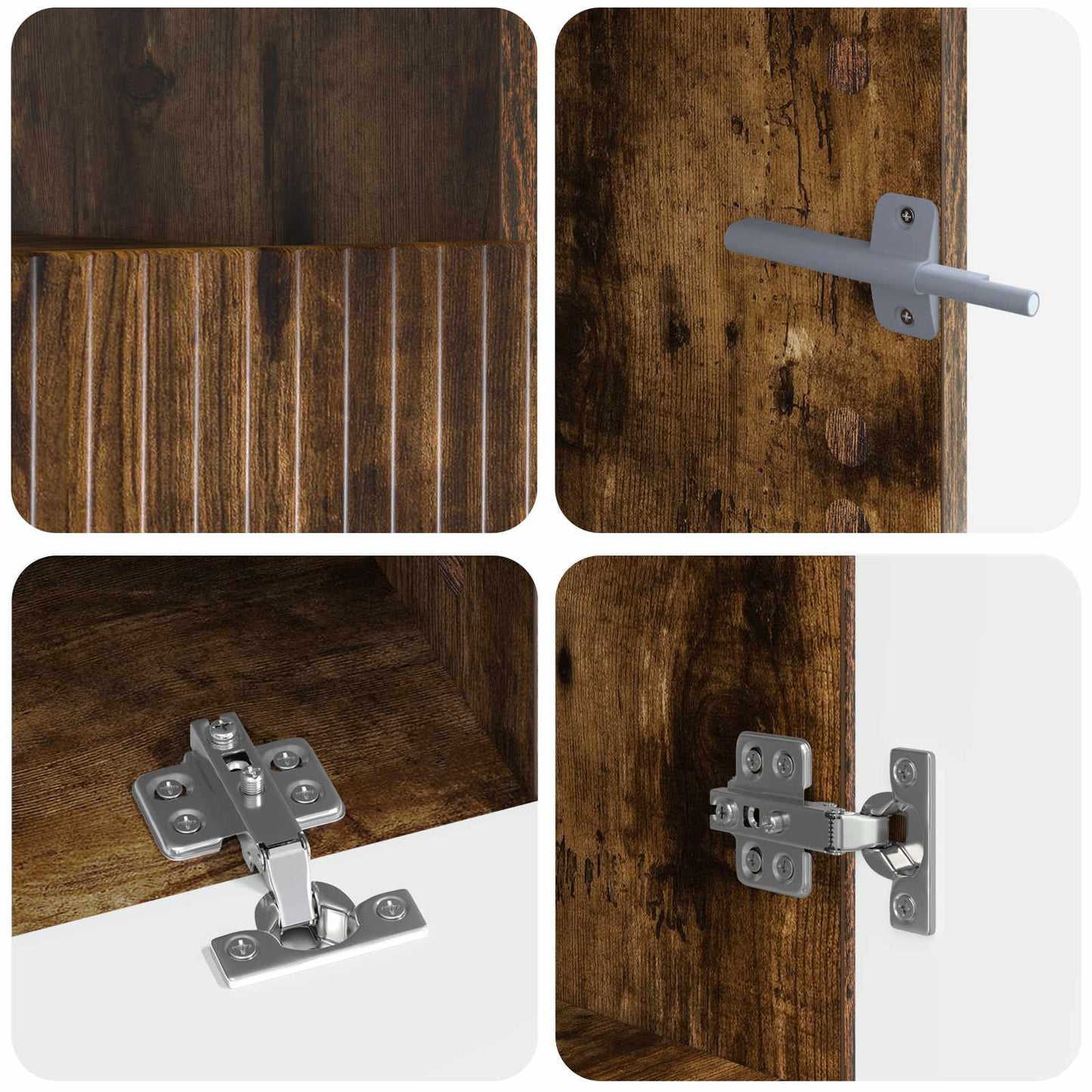 vidaXL 5 Piece LED TV Cabinet ARNHEM Smoked Oak Engineered Wood