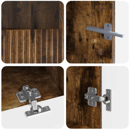 vidaXL 5 Piece LED TV Cabinet ARNHEM Smoked Oak Engineered Wood