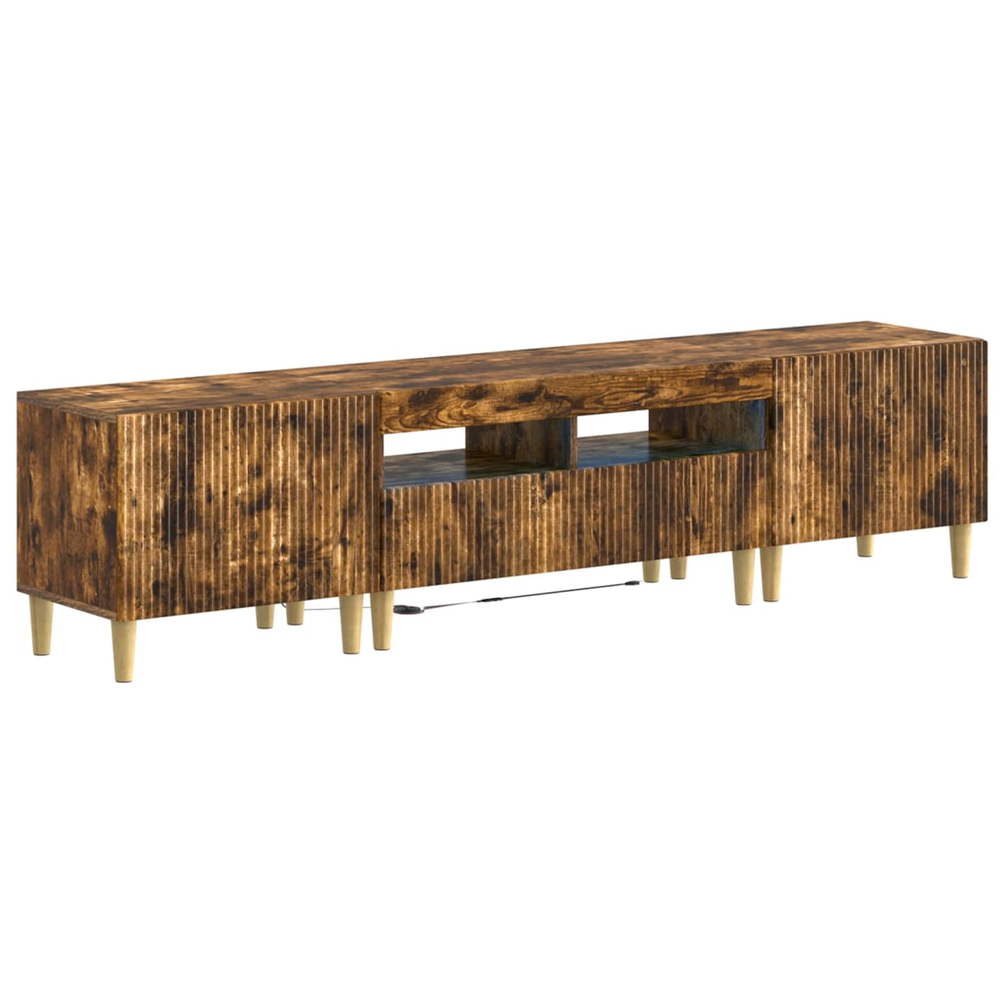 vidaXL 5 Piece LED TV Cabinet Smoked Oak Engineered Wood