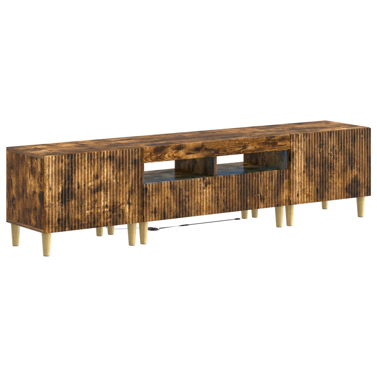 vidaXL 3 Piece LED TV Cabinet ARNHEM 3 pcs Smoked Oak Engineered Wood
